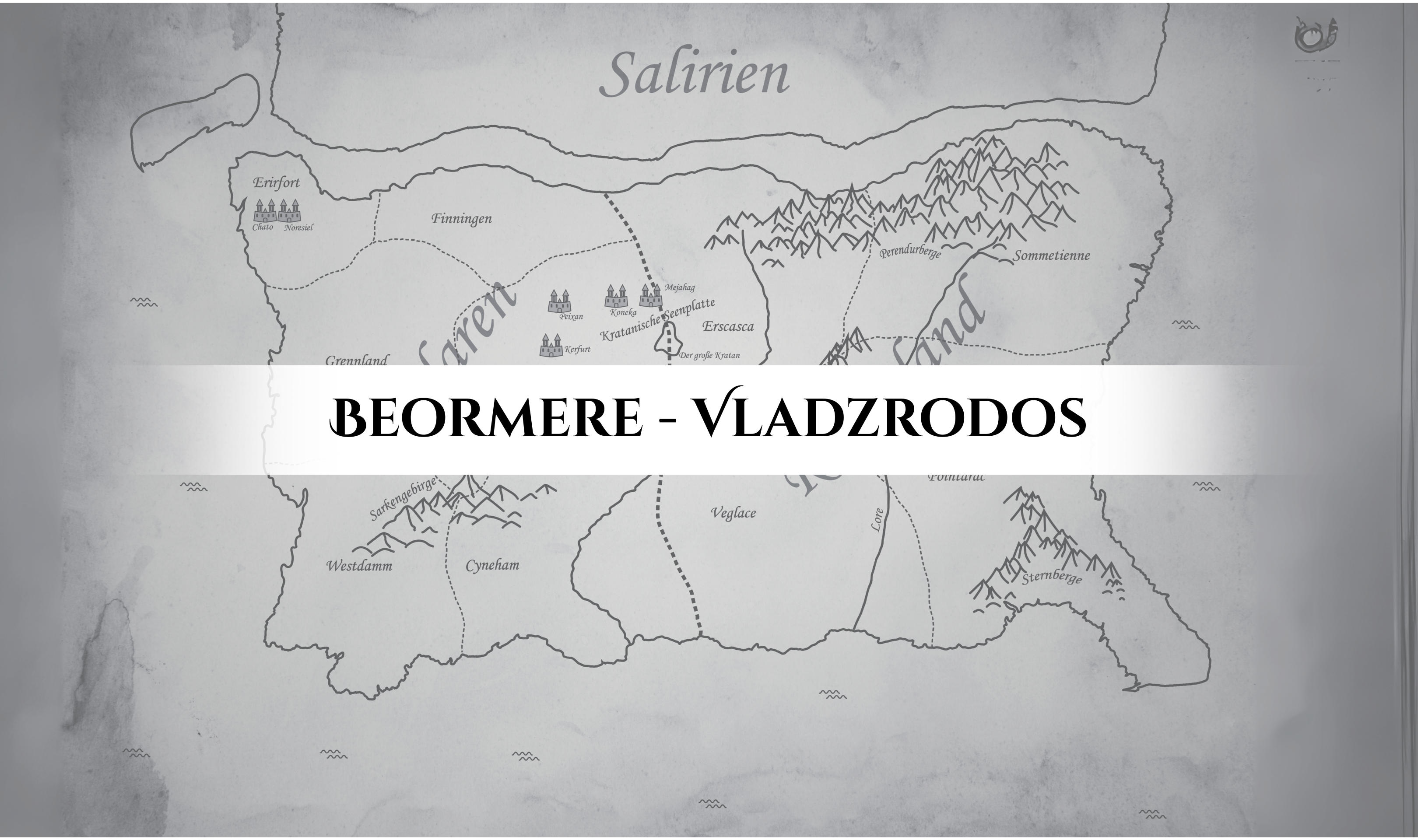 Eine graue Karte der Welt Beormere