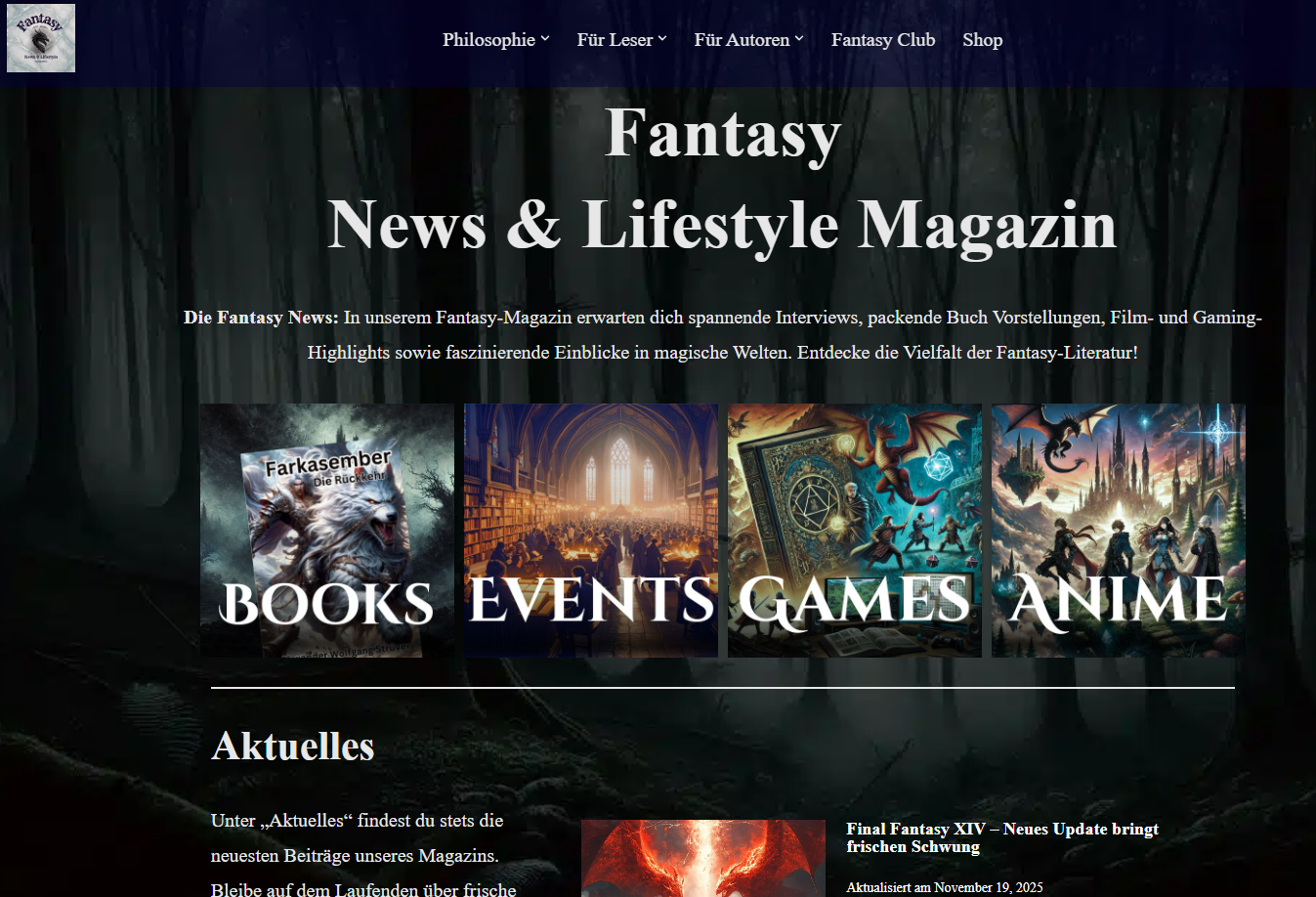 Ein Bild der Fantasy News &Lifestyle Startseite